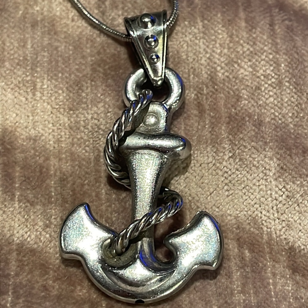 Silver Anchor Necklace 2” anchor stainless steel 18” chain